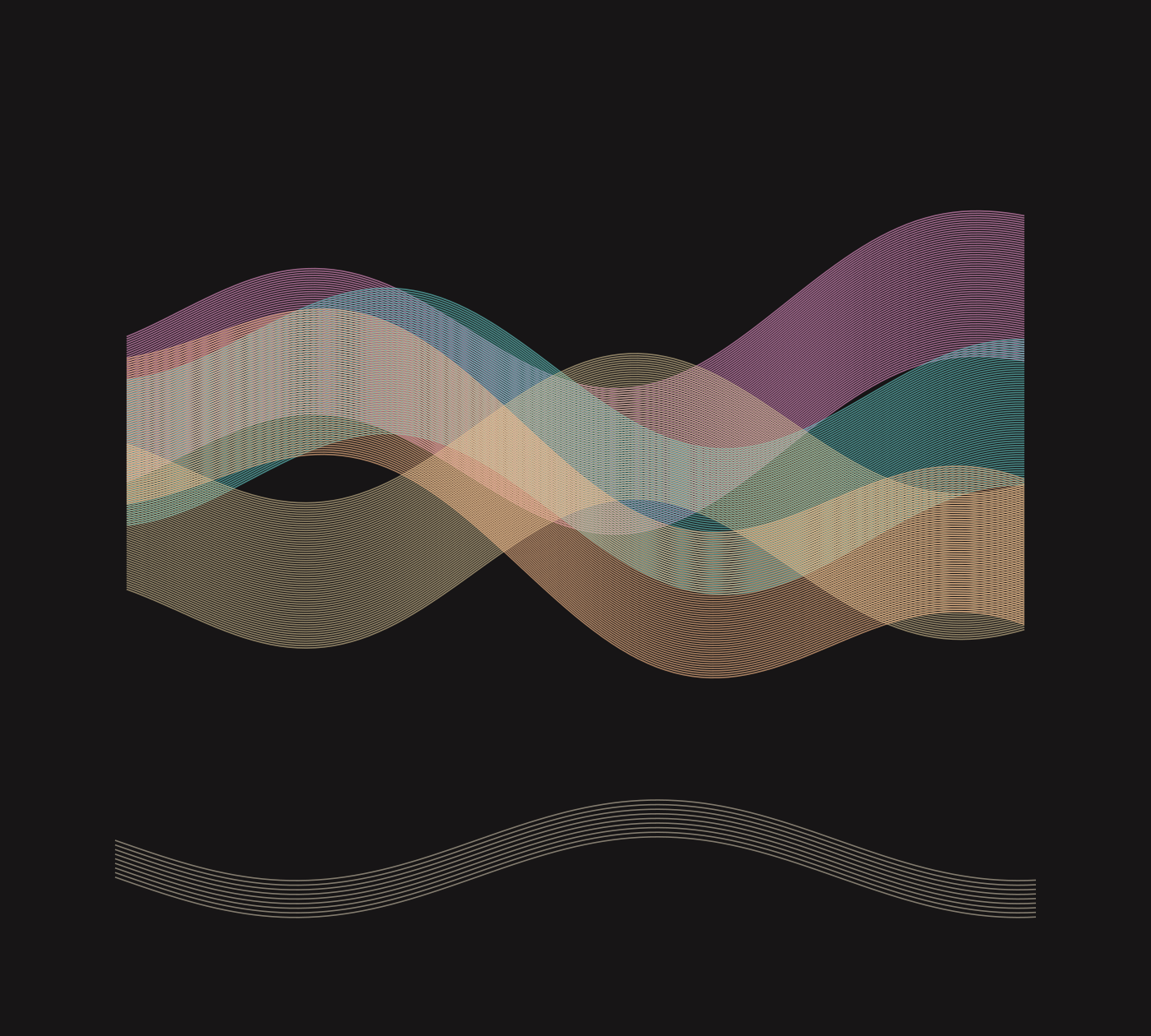 Source-seeded line drawing: Distinct daily developments branch from a shared field.